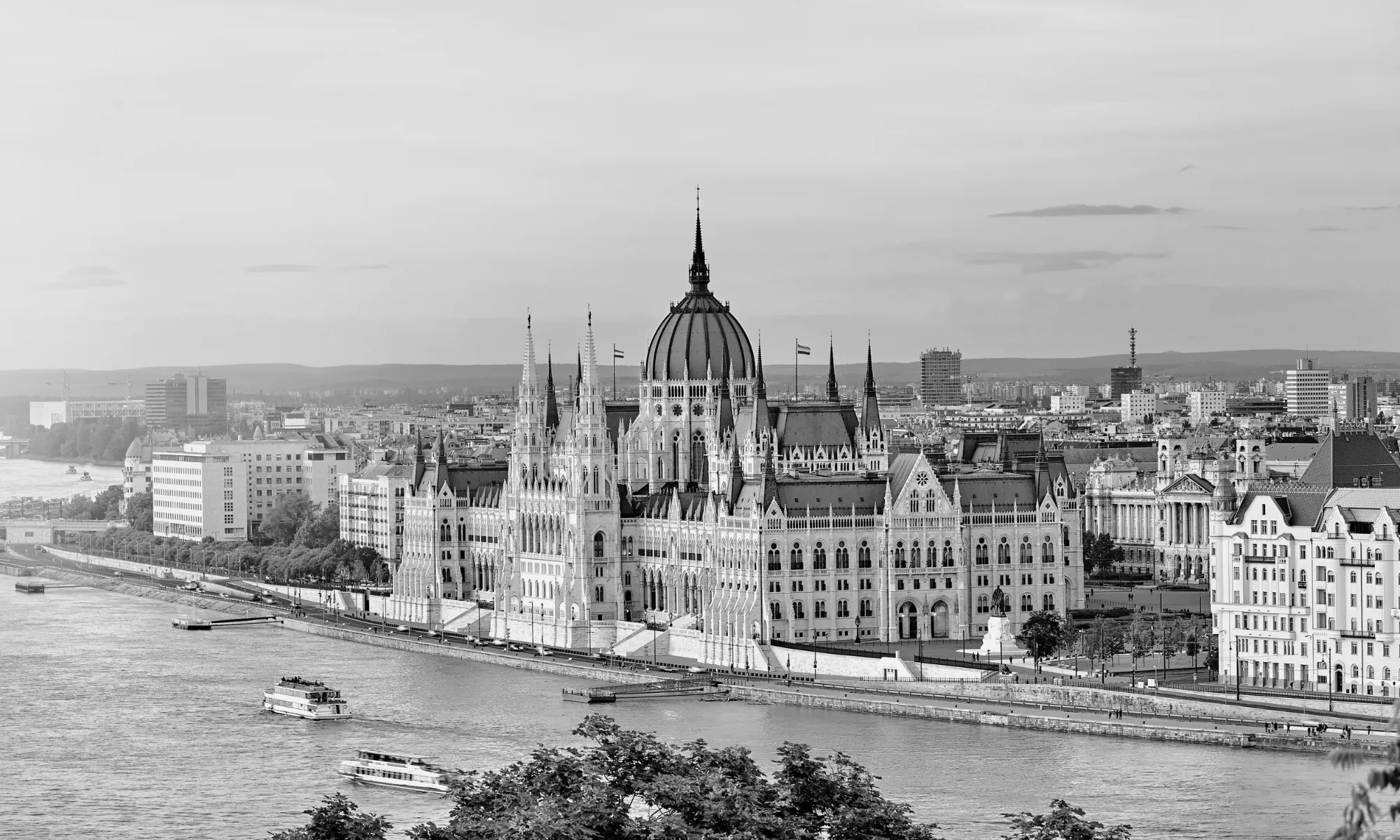 The Hungarian Parliament seen across the Danube